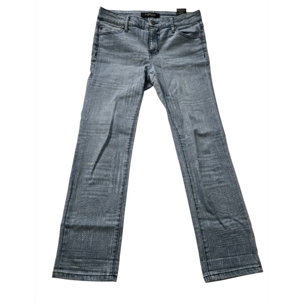 Liverpool Jeans Womens Sz 8 Blue Abstract Printed Straight Leg Denim Pants